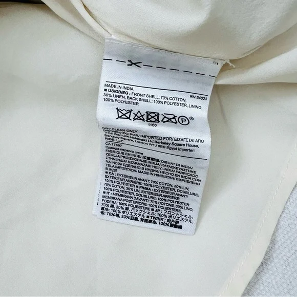 Banana Republic Linen Cotton Peplum Dress Oatmeal Color Size 10 - Picture 7 of 12